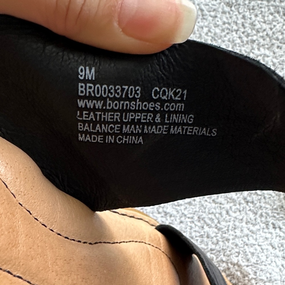 Born Black Leather Double-Strap Slide Sandals - Women 9 - Picture 4 of 8